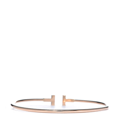 Tiffany 18K Rose Gold Narrow T Wire Bracelet 3 of 4
