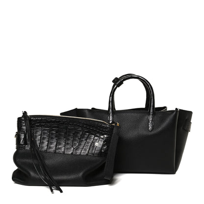 Nancy Gonzalez Calfskin Crocodile Cristie Satchel Black 12 of 12