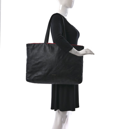 Mansur Gavriel Calfskin Reversible Pillow Tote Black Flamma 2 of 12