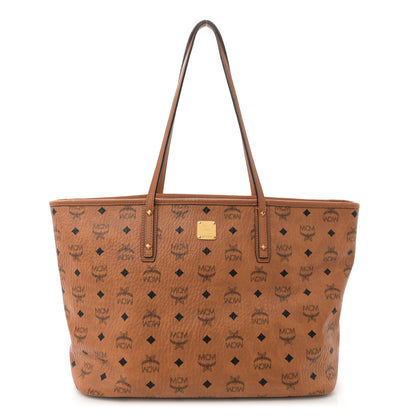 MCM Visetos Medium Anya Top Zip Shopper Tote Cognac 1 of 13