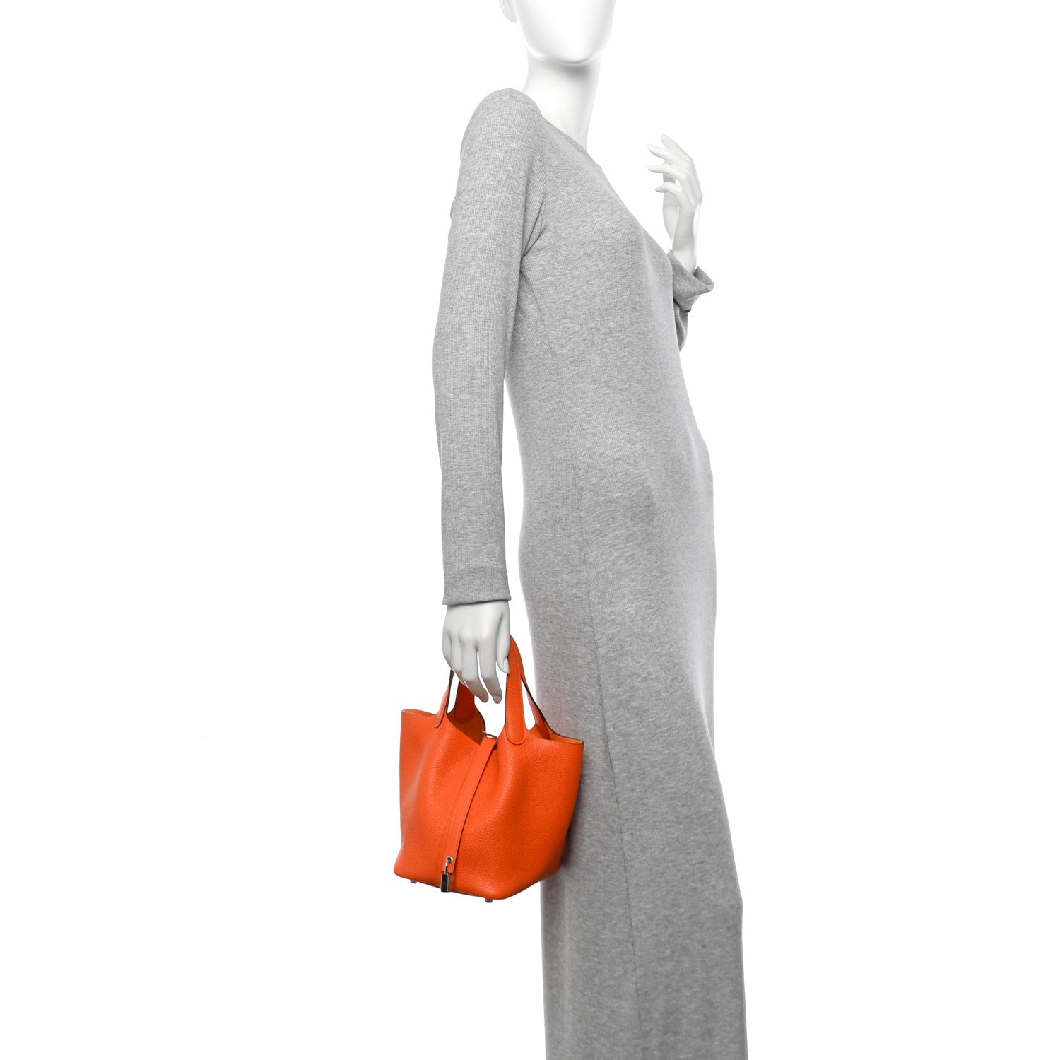 Hermes Taurillon Clemence Picotin Lock 18 PM Orange 2 of 10