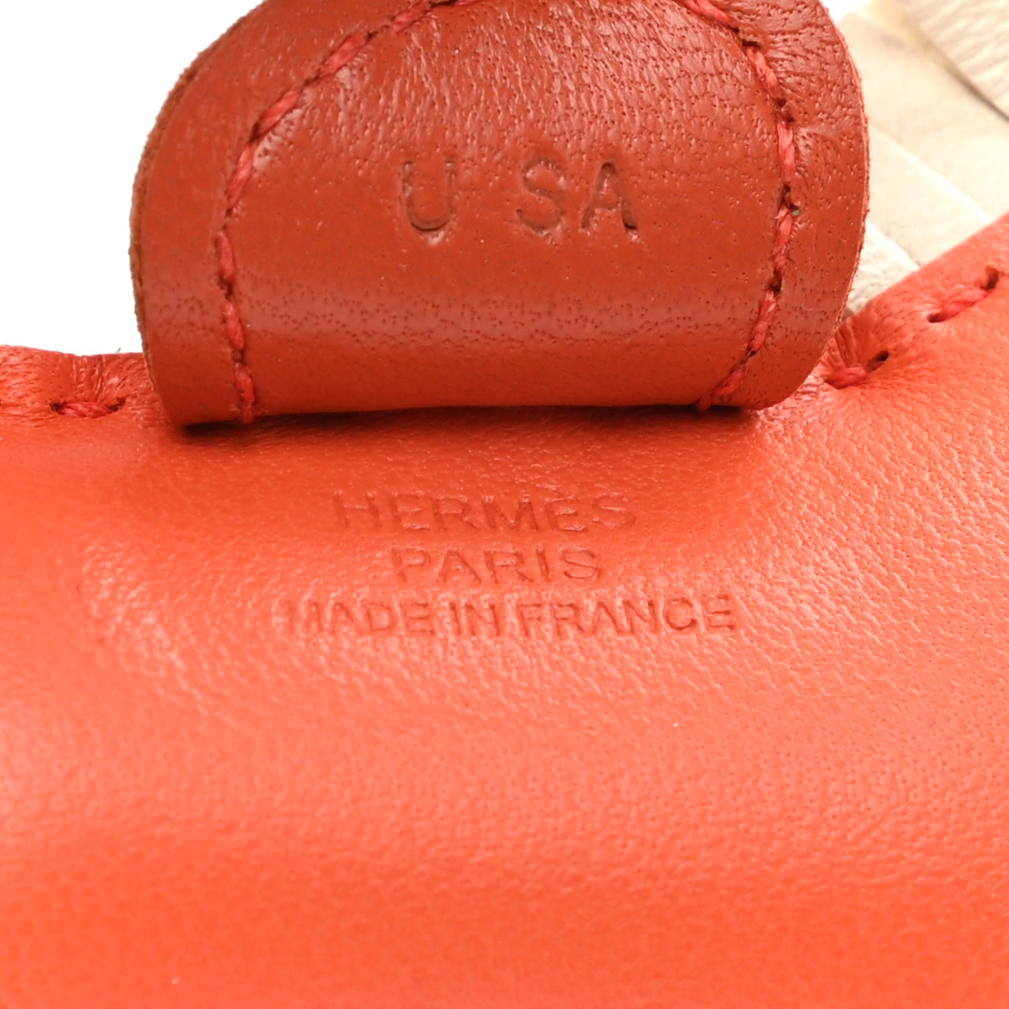 Milo Lambskin Grigri Rodeo Horse Bag Charm PM Orange Poppy Craie Terre Battue