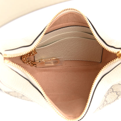 Gucci GG Supreme Monogram Textured Dollar Calfskin Web Mini Ophidia Half Moon Hobo Beige Ebony Mystic White 5 of 12