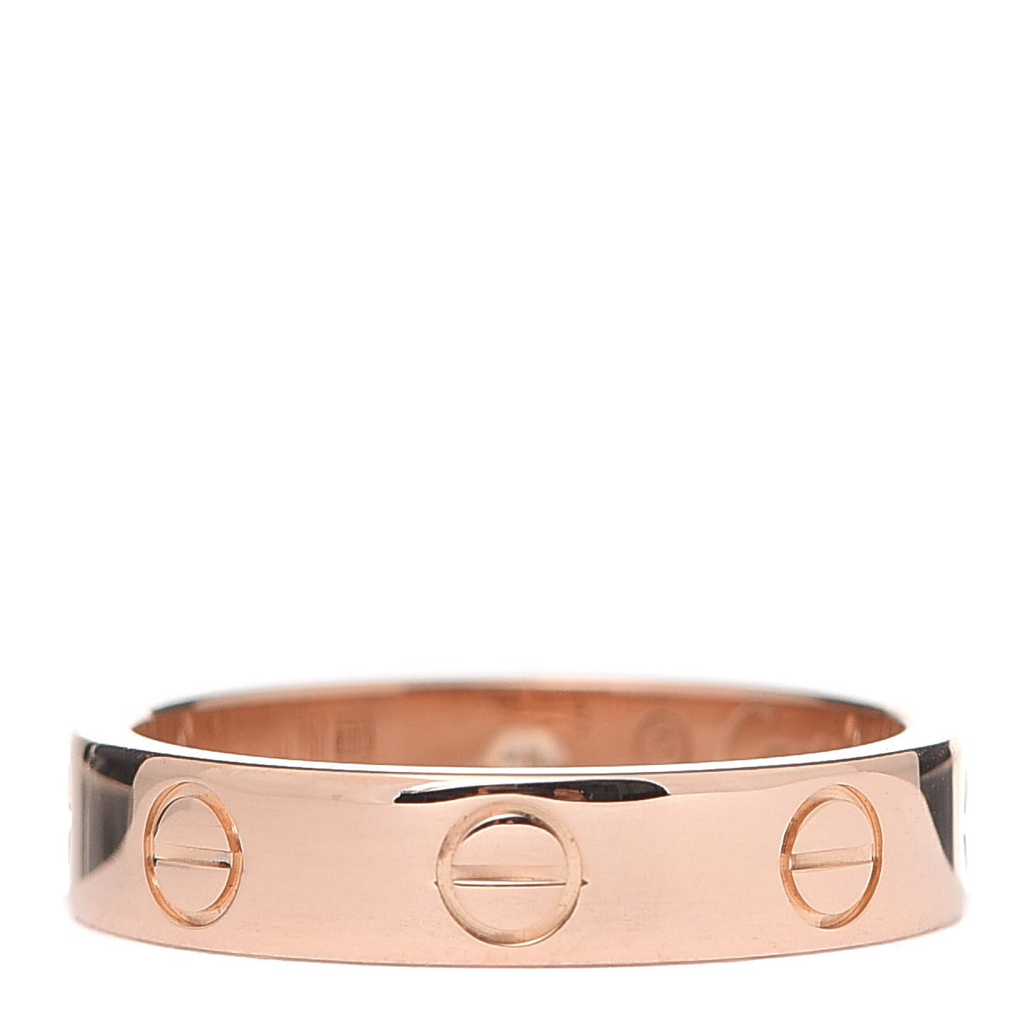 18K Pink Gold Diamond 4mm LOVE Wedding Band Ring 49 4.75