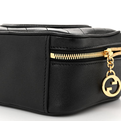 Gucci Sakai Be Green Calfskin Diagonal Stitched Blondie Top Handle Bag Black 9 of 9