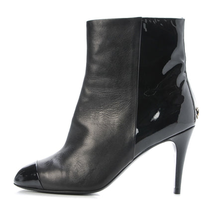 Chanel Patent Lambskin Cap Toe CC Boots 39 Black 1 of 10