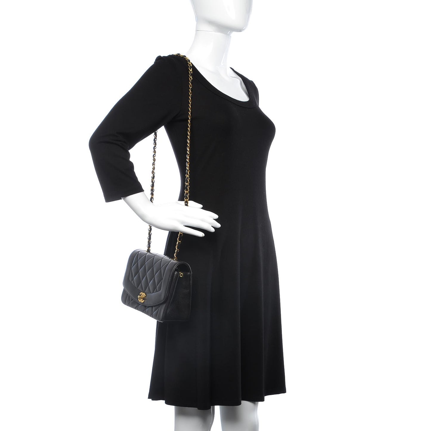 Lambskin Quilted Small Single Flap Black