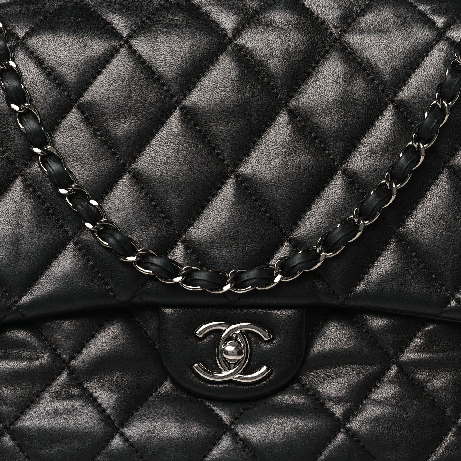 Chanel Lambskin Quilted Chanel 3 Maxi Flap Bag Black 8 of 10