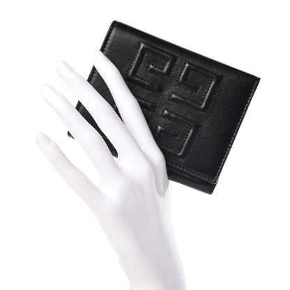 Givenchy Lambskin Logo Emblem Tri-Fold Wallet Black 2 of 9