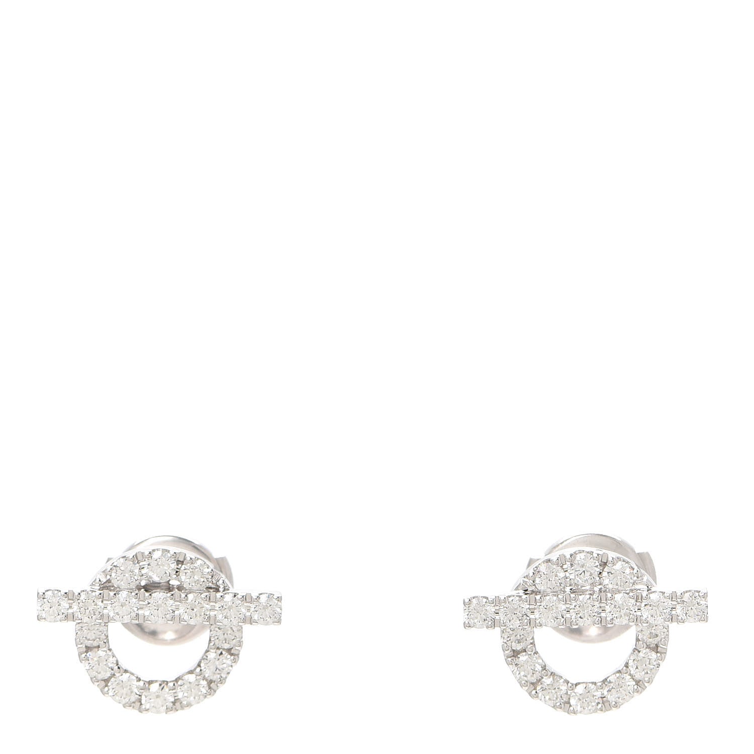 Hermes 18K White Gold Diamond Finesse Earrings 1 of 5