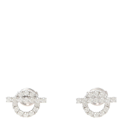 Hermes 18K White Gold Diamond Finesse Earrings 1 of 5