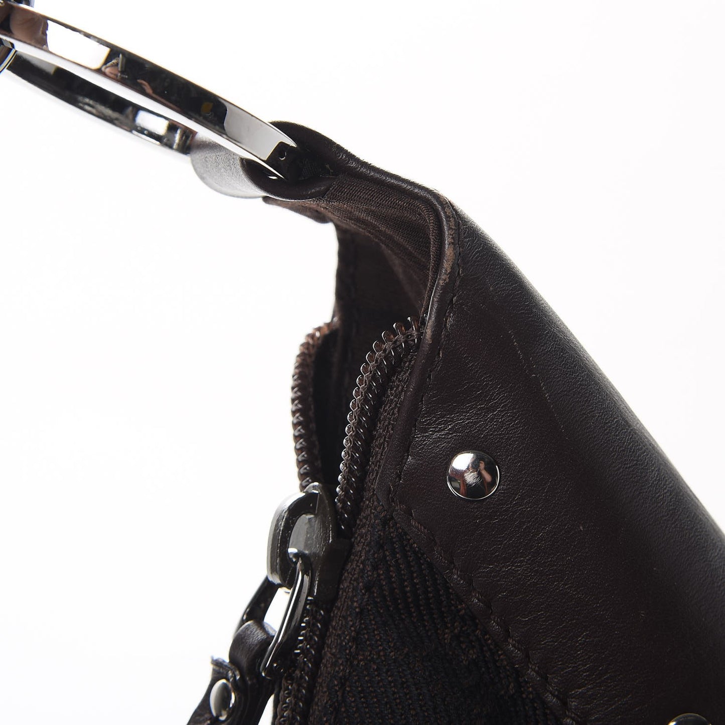 Denim Monogram Half Moon Hobo Dark Brown