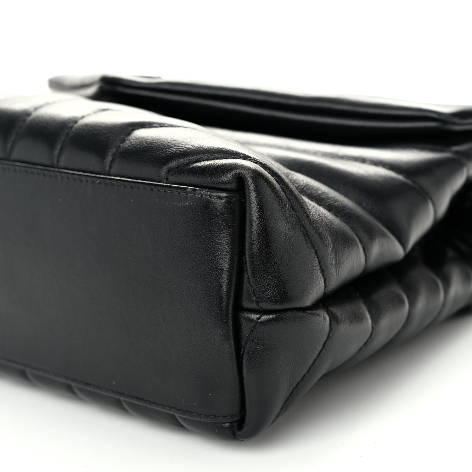 Saint Laurent Calfskin Y Quilted Monogram Monochrome Small Loulou Chain Satchel Black 9 of 9