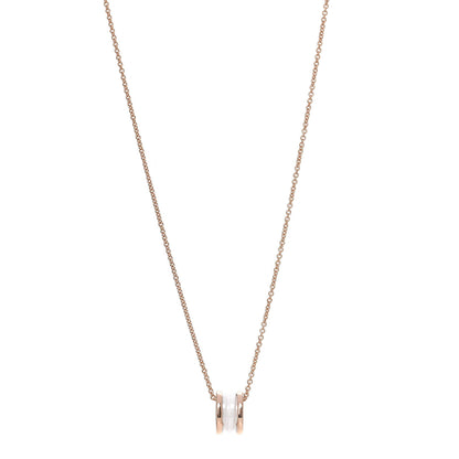 Bulgari 18K Rose Gold White Ceramic B.Zero1 Pendant Necklace 1 of 7