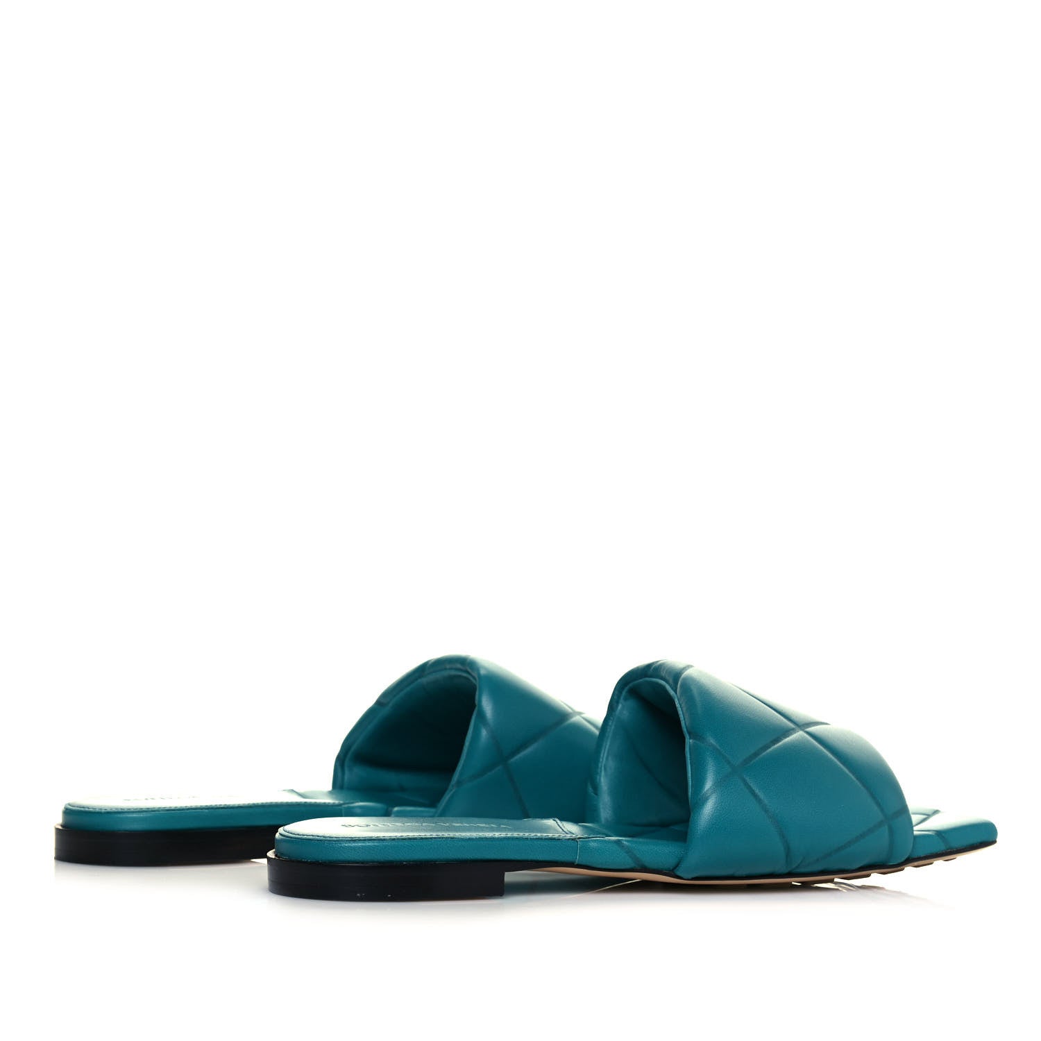 Bottega Veneta Nappa Quilted Rubber Lido Flat Sandals 38 Duck Green 4 of 8