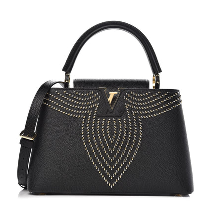 Louis Vuitton Taurillon Fleur De Lys Capucines PM Black 1 of 8
