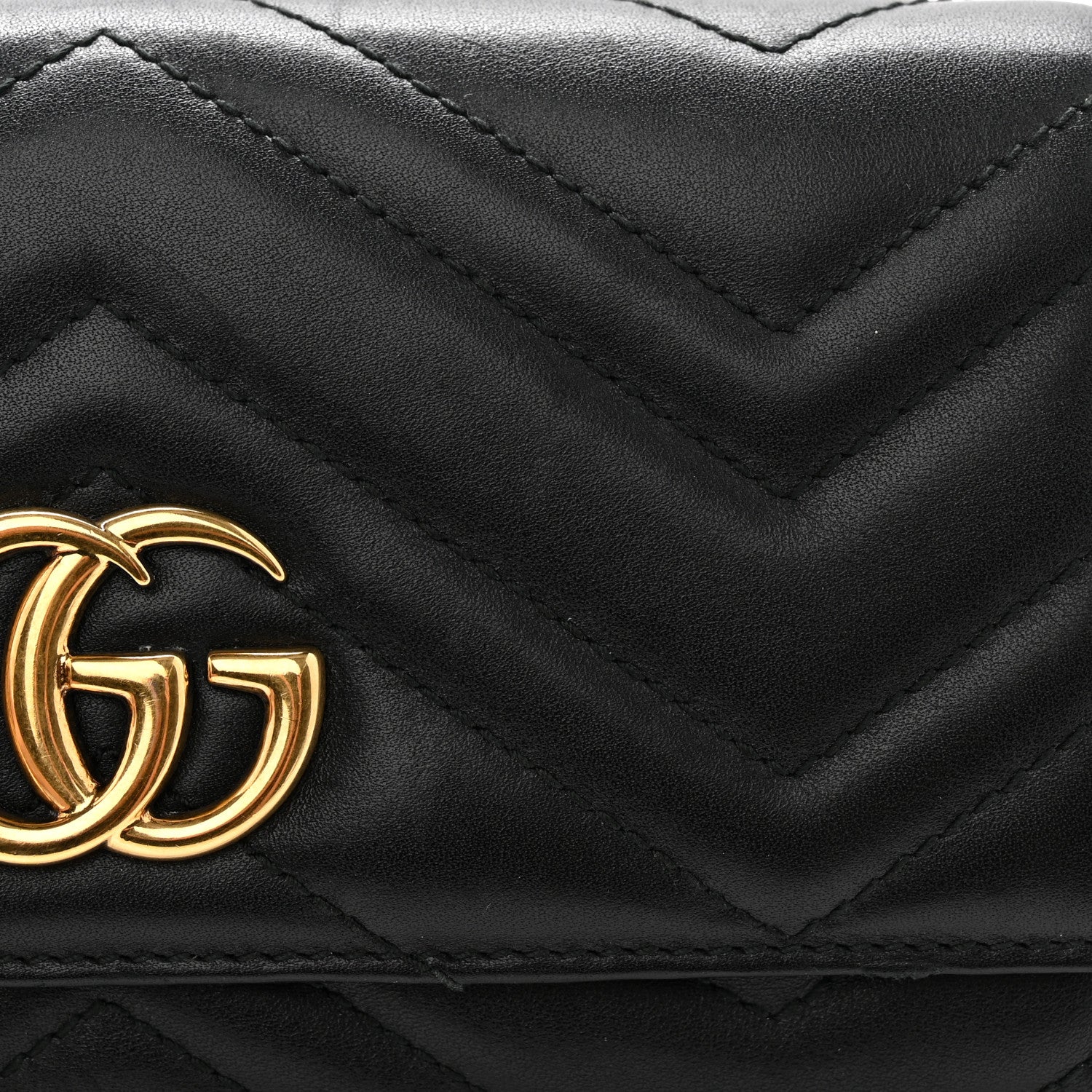 Gucci Calfskin Matelasse GG Marmont Continental Wallet Black 7 of 9