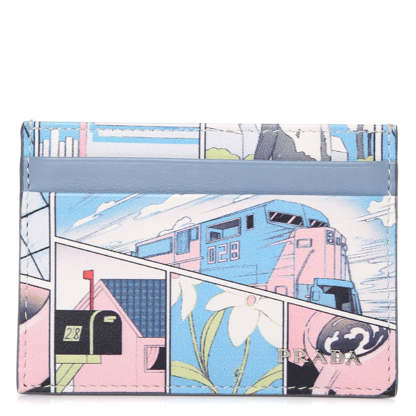 X JAMES JEAN Vitello Comic Print Card Case Lago