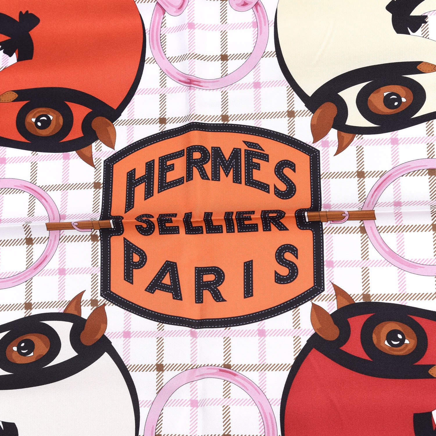 Hermes Silk Tatersale Scarf 90 Orange 2 of 4