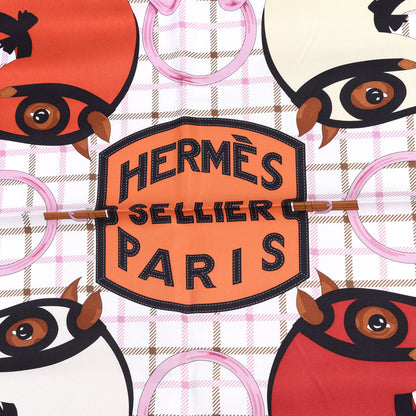 Hermes Silk Tatersale Scarf 90 Orange 2 of 4