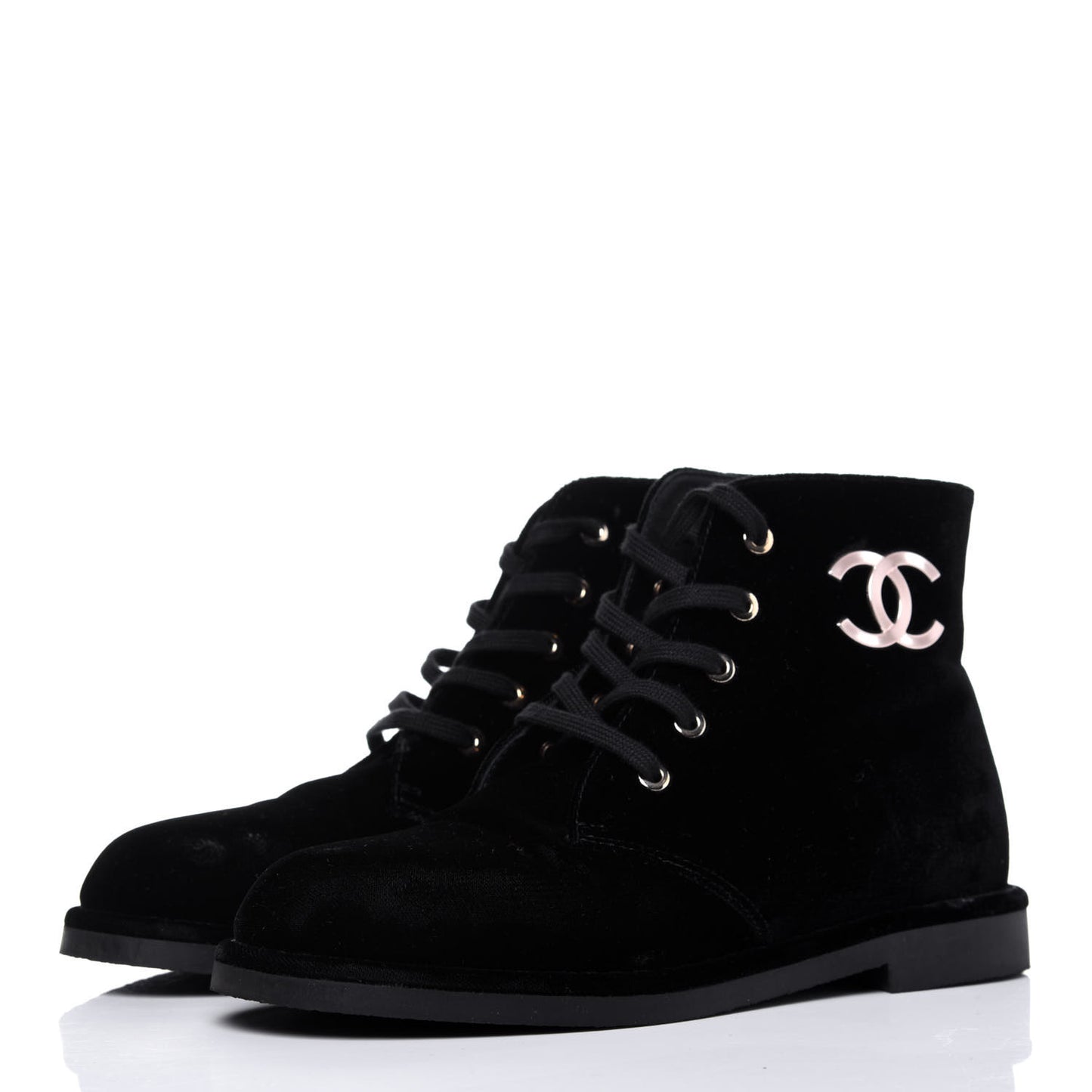 Velvet CC Lace Up Boots 36.5 Black