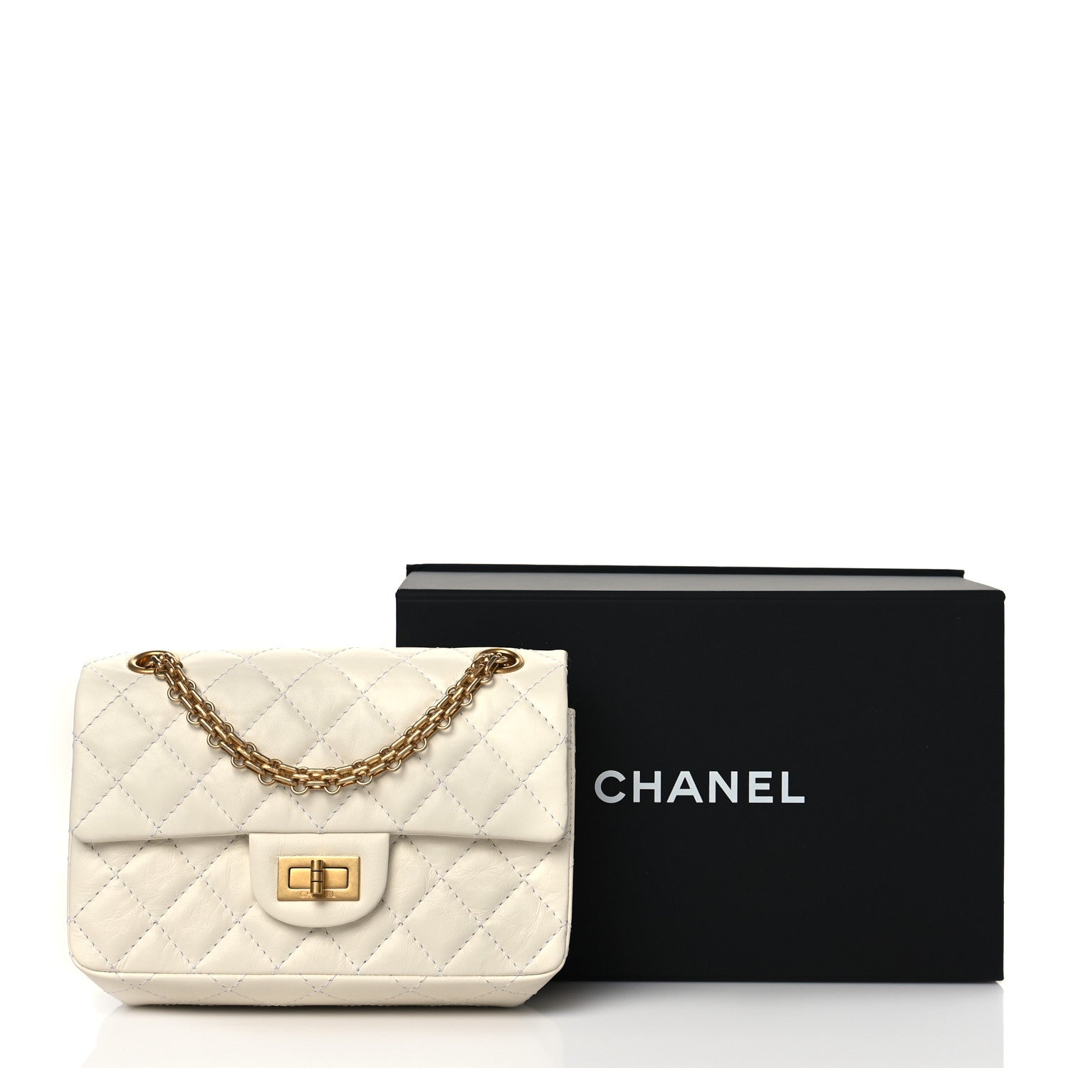 Chanel Aged Calfskin Quilted 2.55 Reissue Mini Flap White 11 of 11