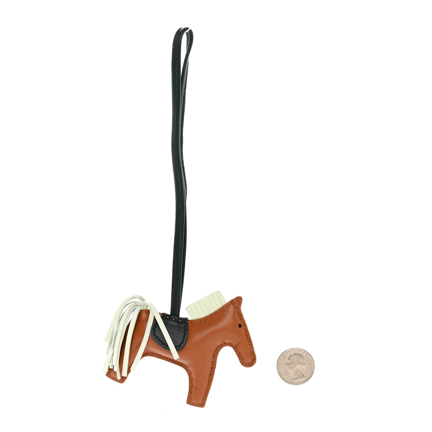 Hermes Milo Lambskin Grigri Rodeo Horse Bag Charm Gold Vert Cypress Vert Fizz 2 of 4