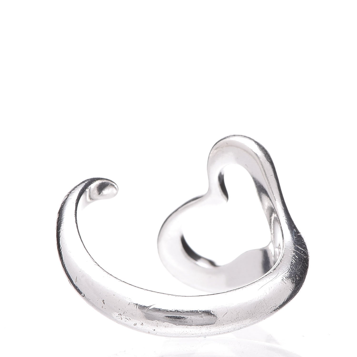 Tiffany Elsa Peretti Sterling Silver Open Heart Ring 52 6 4 of 7
