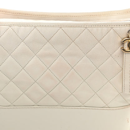 Chanel Patent Goatskin Quilted Medium Gabrielle Hobo White 16 of 16