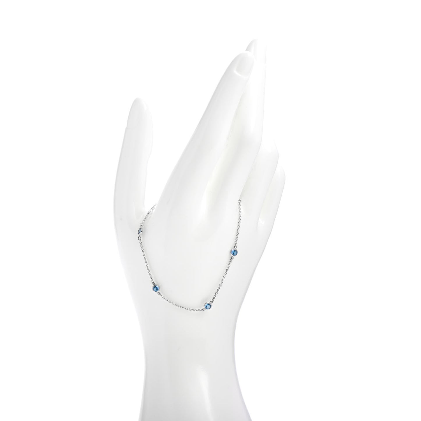Platinum Aquamarine Elsa Peretti Color By The Yard 5 Station Bracelet