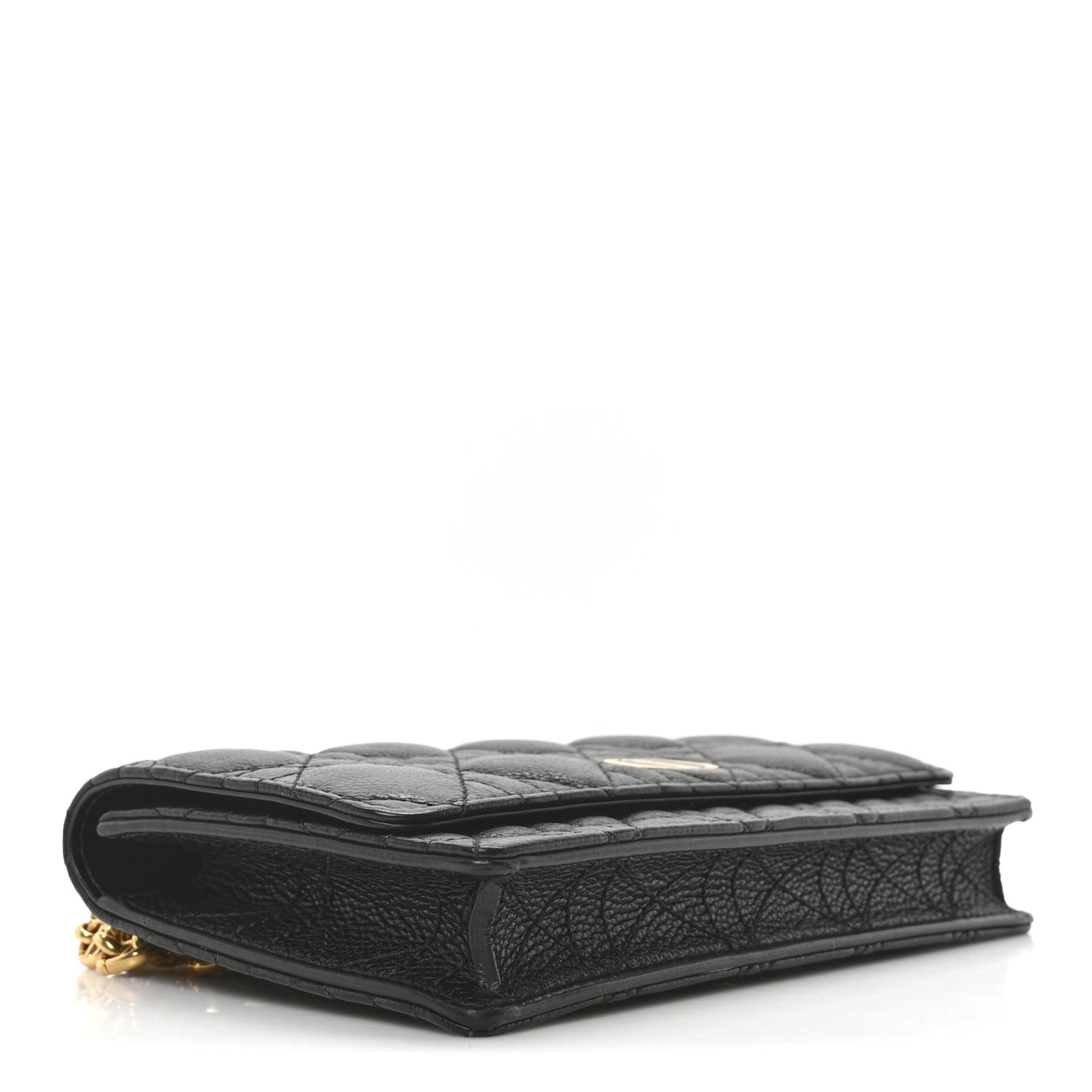 Supple Calfskin Cannage Caro Belt Pouch with Chain Black