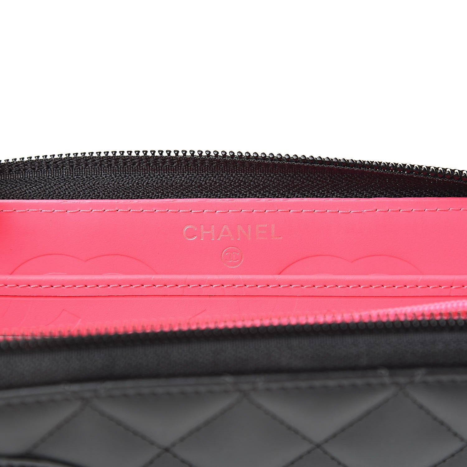 Chanel Calfskin Quilted Cambon Large Gusset Zip Around Wallet Black 6 of 8