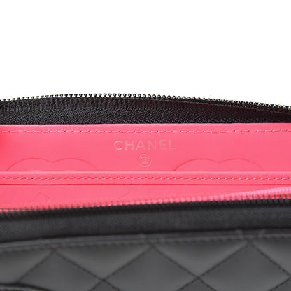 Chanel Calfskin Quilted Cambon Large Gusset Zip Around Wallet Black 6 of 8