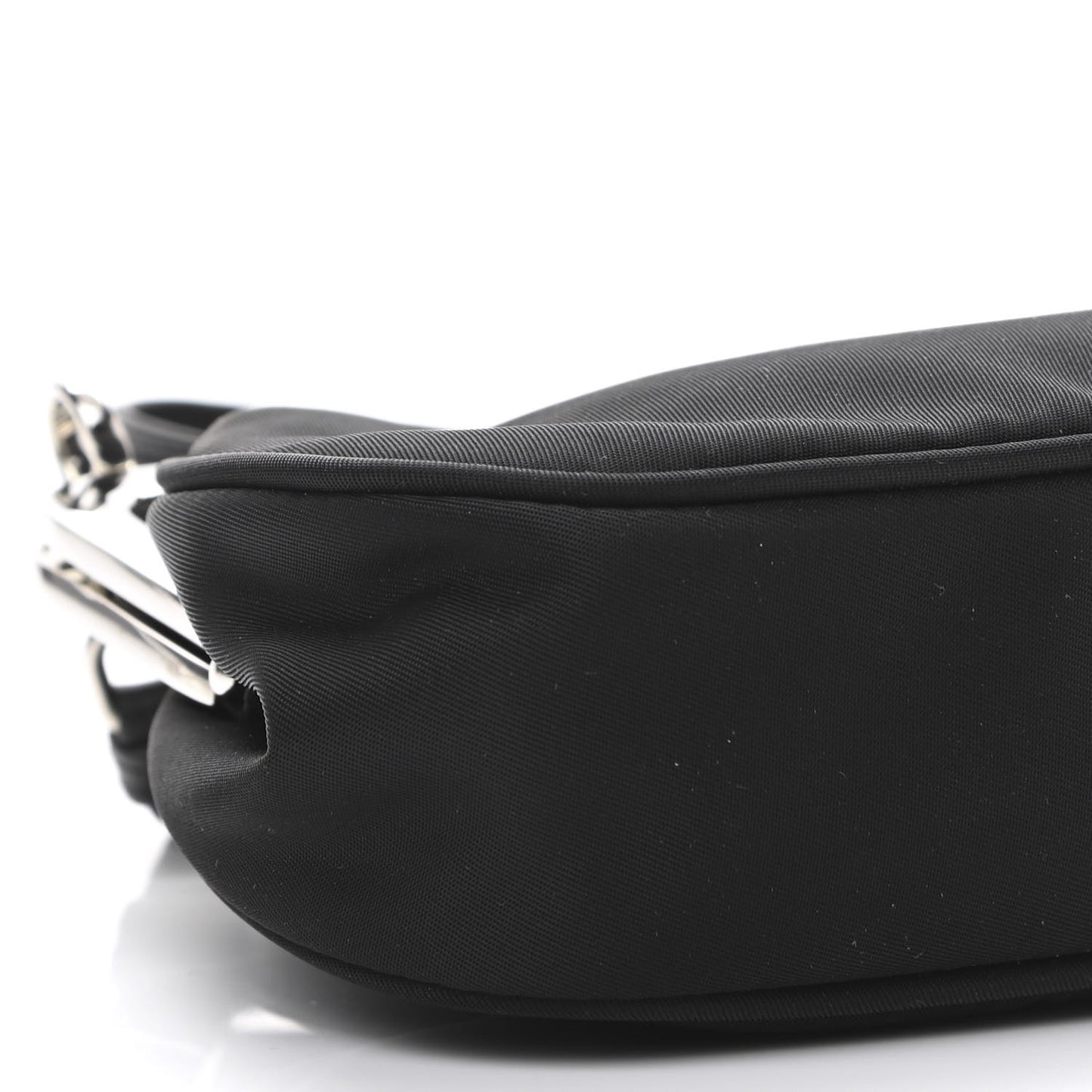 Nylon Kisslock Crossbody Bag Black