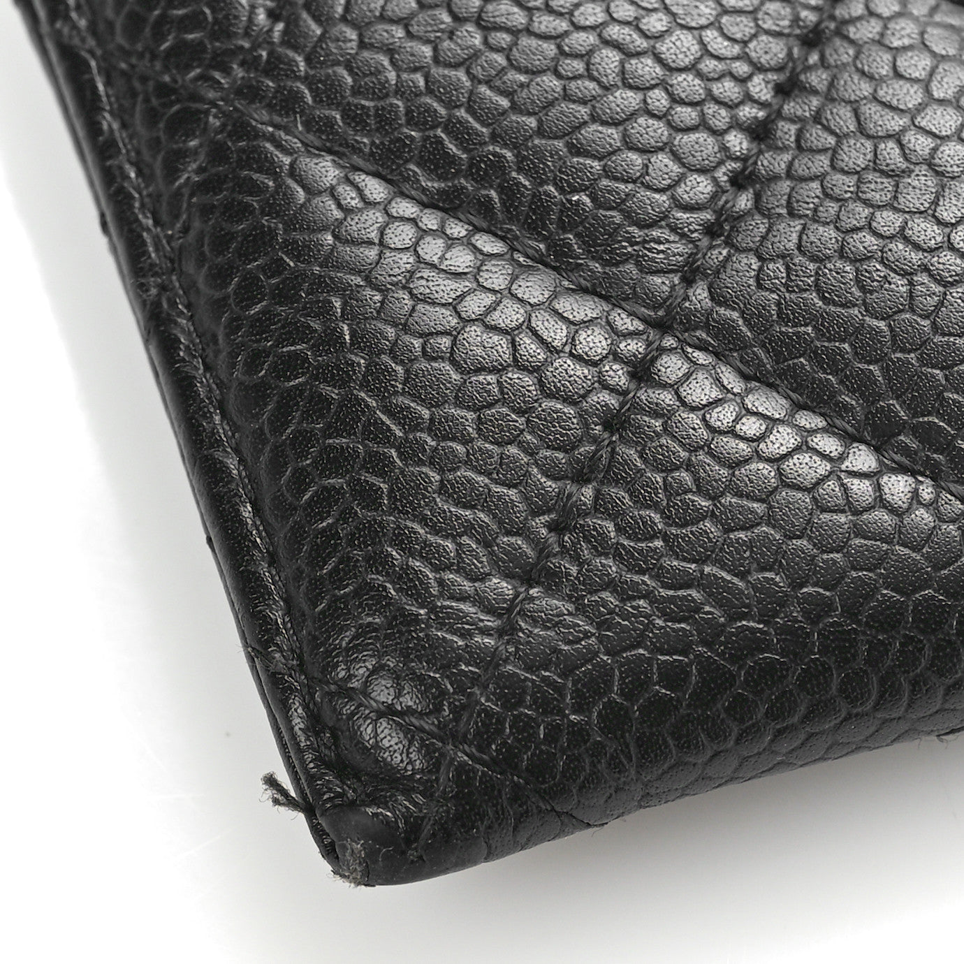 Caviar Quilted Card Holder Black