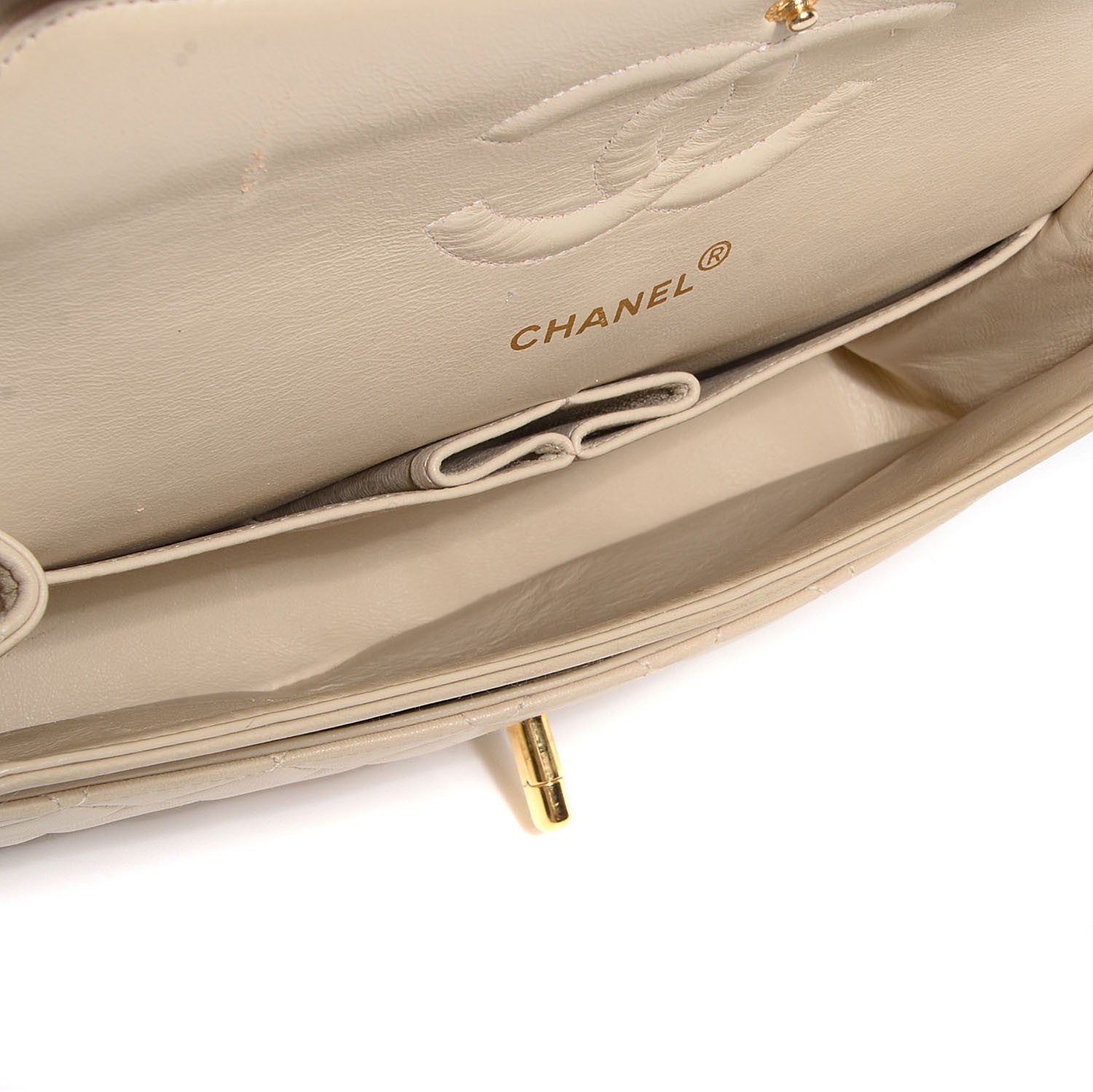 Chanel Lambskin Medium Double Flap Light Beige 5 of 9