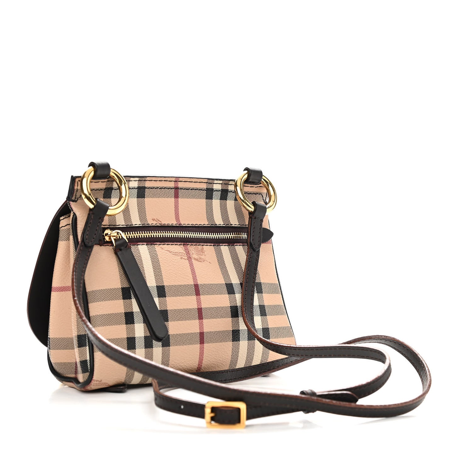 Haymarket Check Large Bridle Saddle Bag Dark Clove Brown