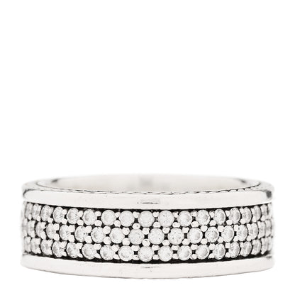 David Yurman Sterling Silver Diamond Streamline Three-Row Band Ring 65 11 3 of 5