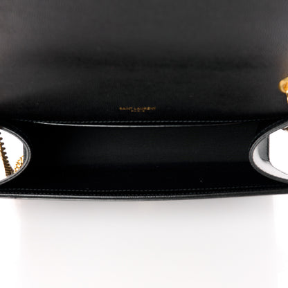 Saint Laurent Grain De Poudre Medium Monogram Kate Satchel Black 5 of 12