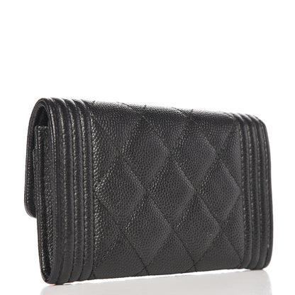 Chanel Caviar Quilted Boy Flap Card Holder So Black 3 of 8