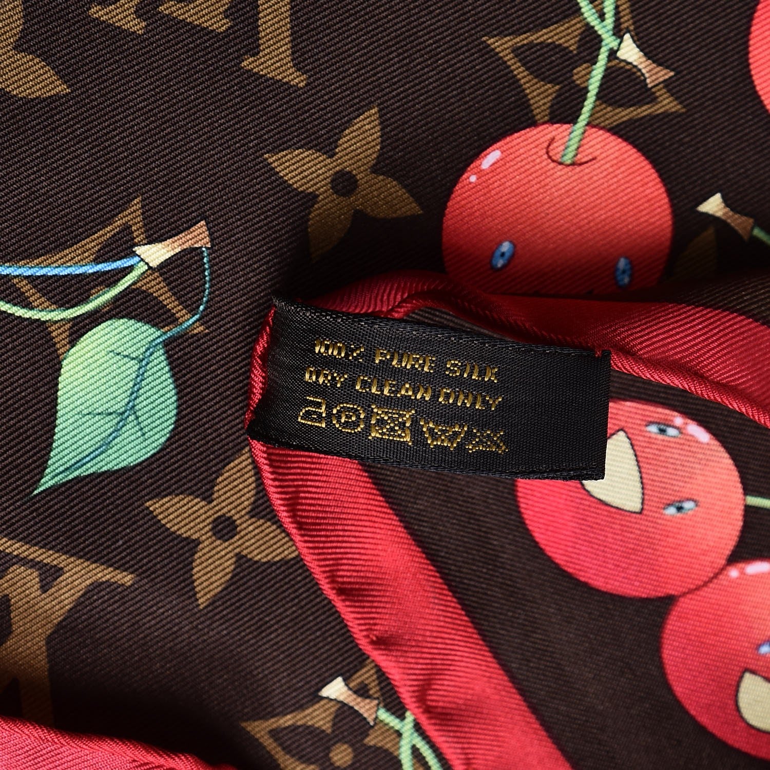 Louis Vuitton Silk Monogram Cerises Scarf 6 of 6