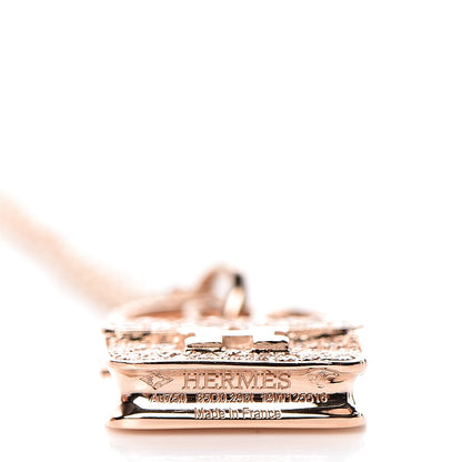 Hermes 18K Rose Gold Diamond Constance Amulette Pendant Necklace 6 of 7
