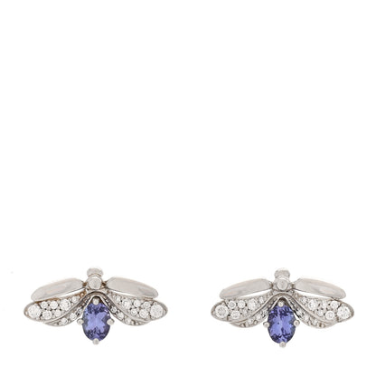 Tiffany Platinum Diamond Tanzanite Paper Flowers Firefly Earrings 1 of 5