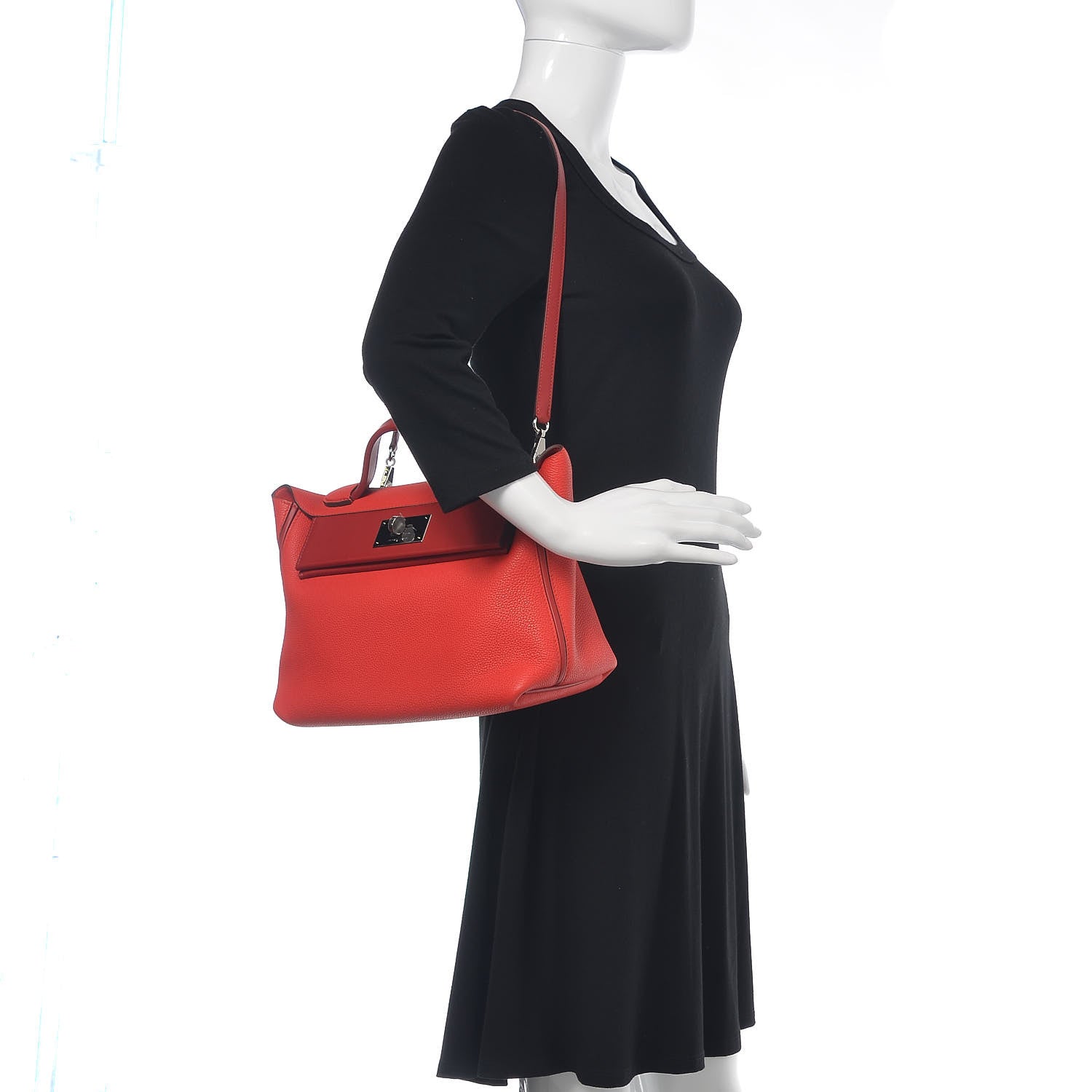 Hermes Taurillon Maurice Swift 24/24 29 Rouge De Coeur Rouge Piment 2 of 10