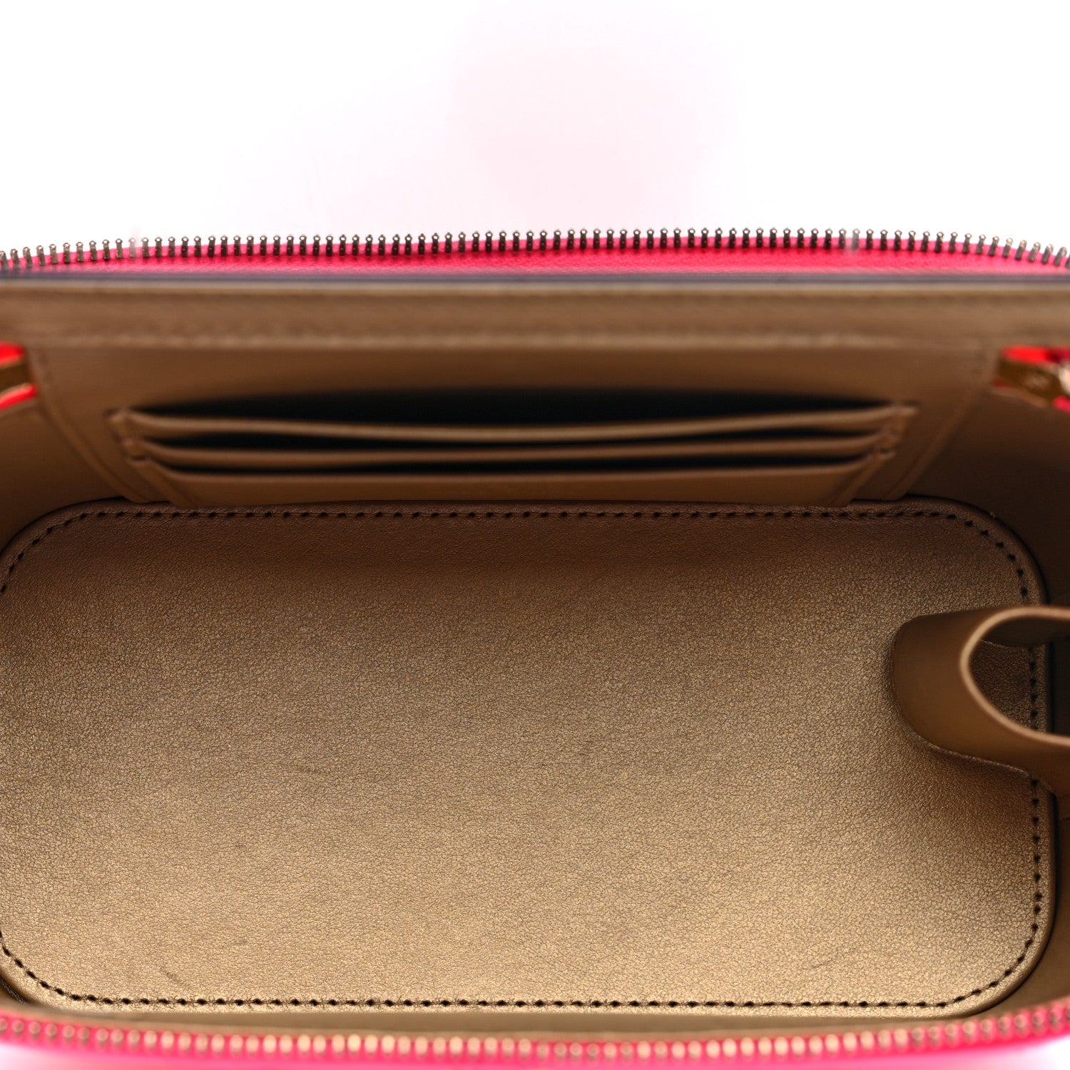 Chanel Patent Quilted Pearl Crush Small Vanity Case With Chain Neon Pink 5 of 10