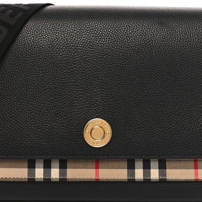 Burberry Grainy Calfskin Vintage Check Note Crossbody Bag Black 7 of 9