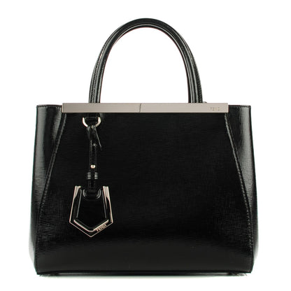 Fendi Patent Vitello Elite Petite 2Jours Tote Black 1 of 9