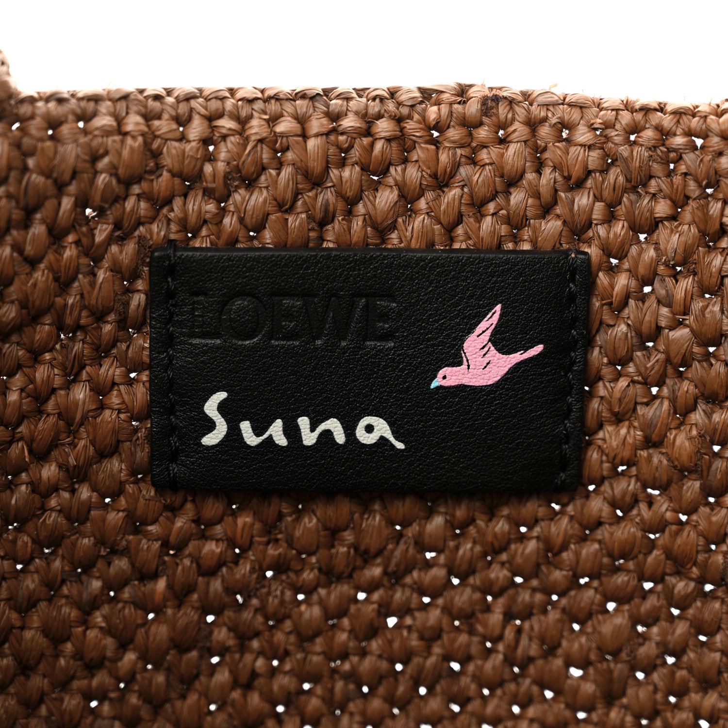 Loewe X SUNA FUJITA Raffia Small Font Tote Brown 6 of 12