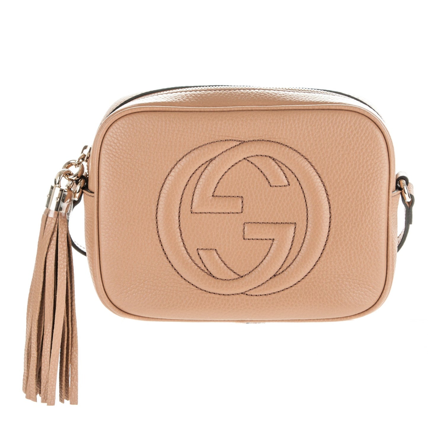 Pebbled Calfskin Small Soho Disco Bag Camelia