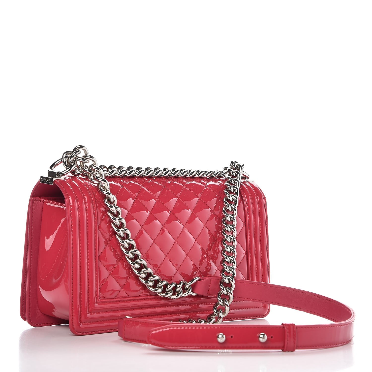 Chanel Patent Calfskin Medium Plexiglass Boy Flap Pink 3 of 10